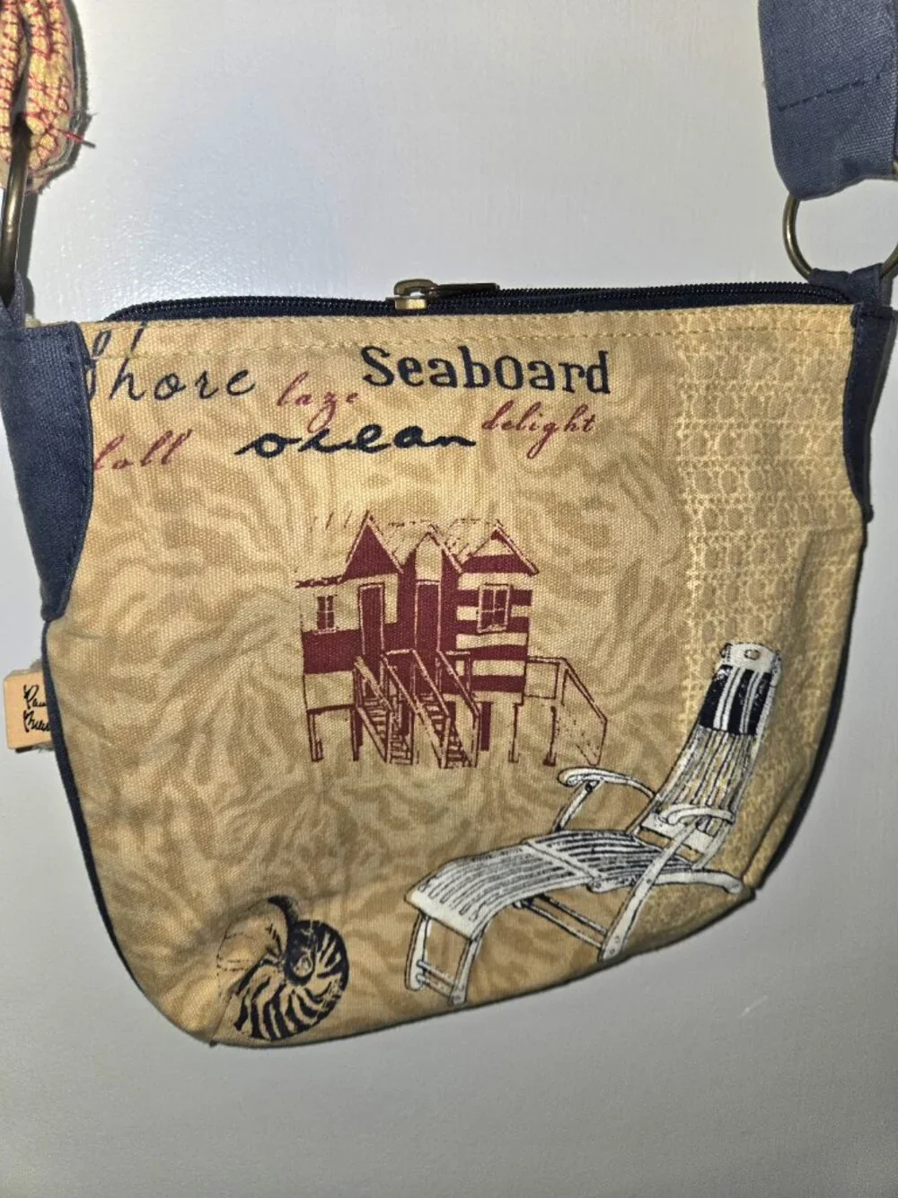 Paul Brent Seaside Coastal Beach Crossbody Bag Nautical Canvas Purse